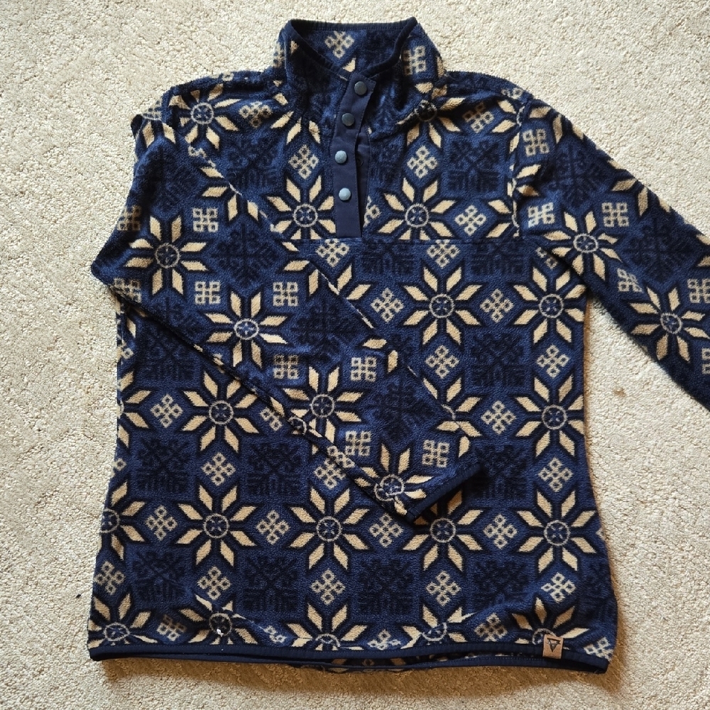 Fleece Lightweight Navy Blue Patterned Women's Sweatshirt